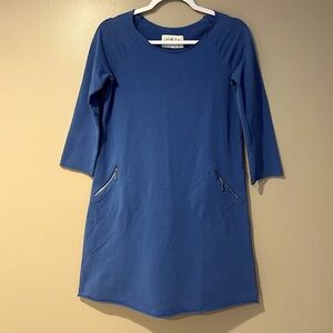 royal blue retro blue 60s housewife shift dress loose fit